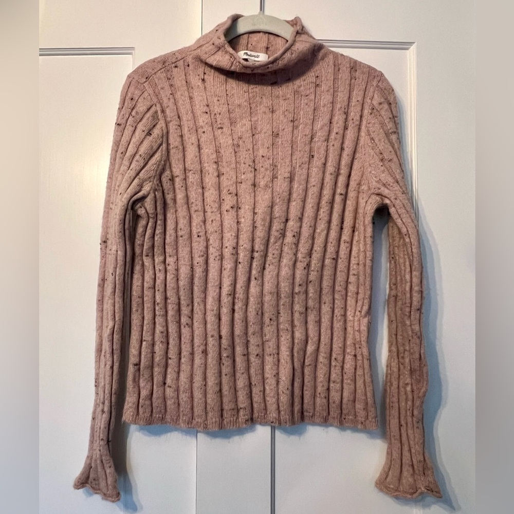 Madewell pink/tan turtleneck sweater